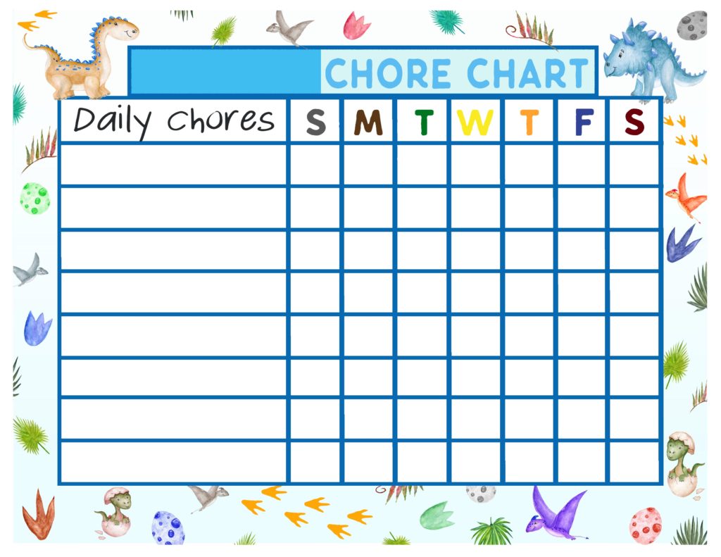 Dinosaur Chore Chart : Behavior Tools